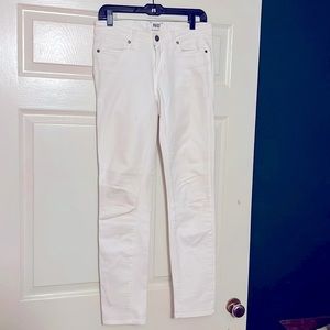 White designer, skinny jeans